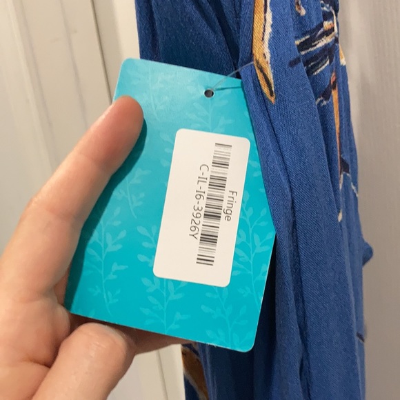 Fringe Blue Halter Maxi Dress NWT - Picture 2 of 5